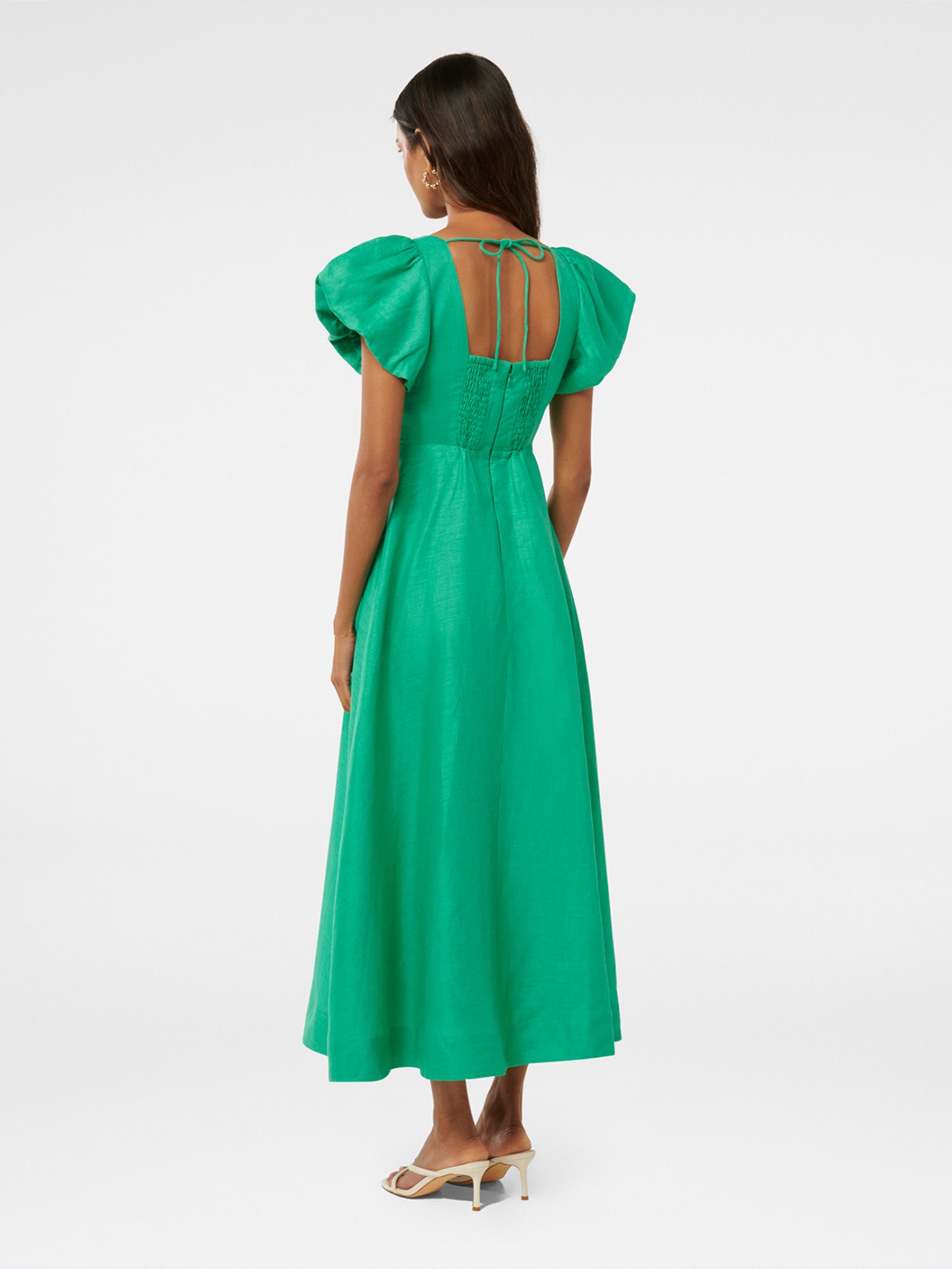 Forever New June Petite Ruched Linen Midi Dress