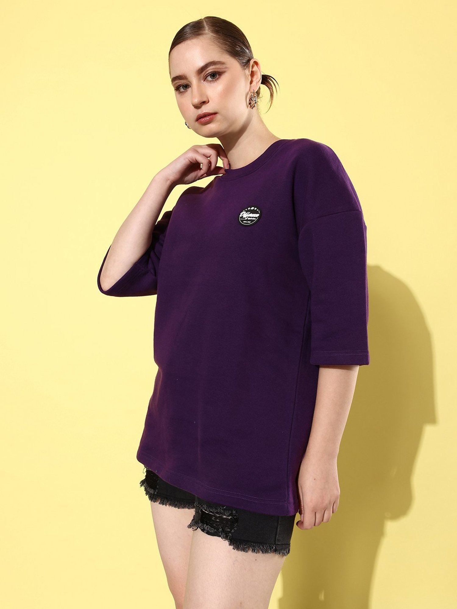 Difference of Opinion Purple Fleece Oversized Sweatshirt