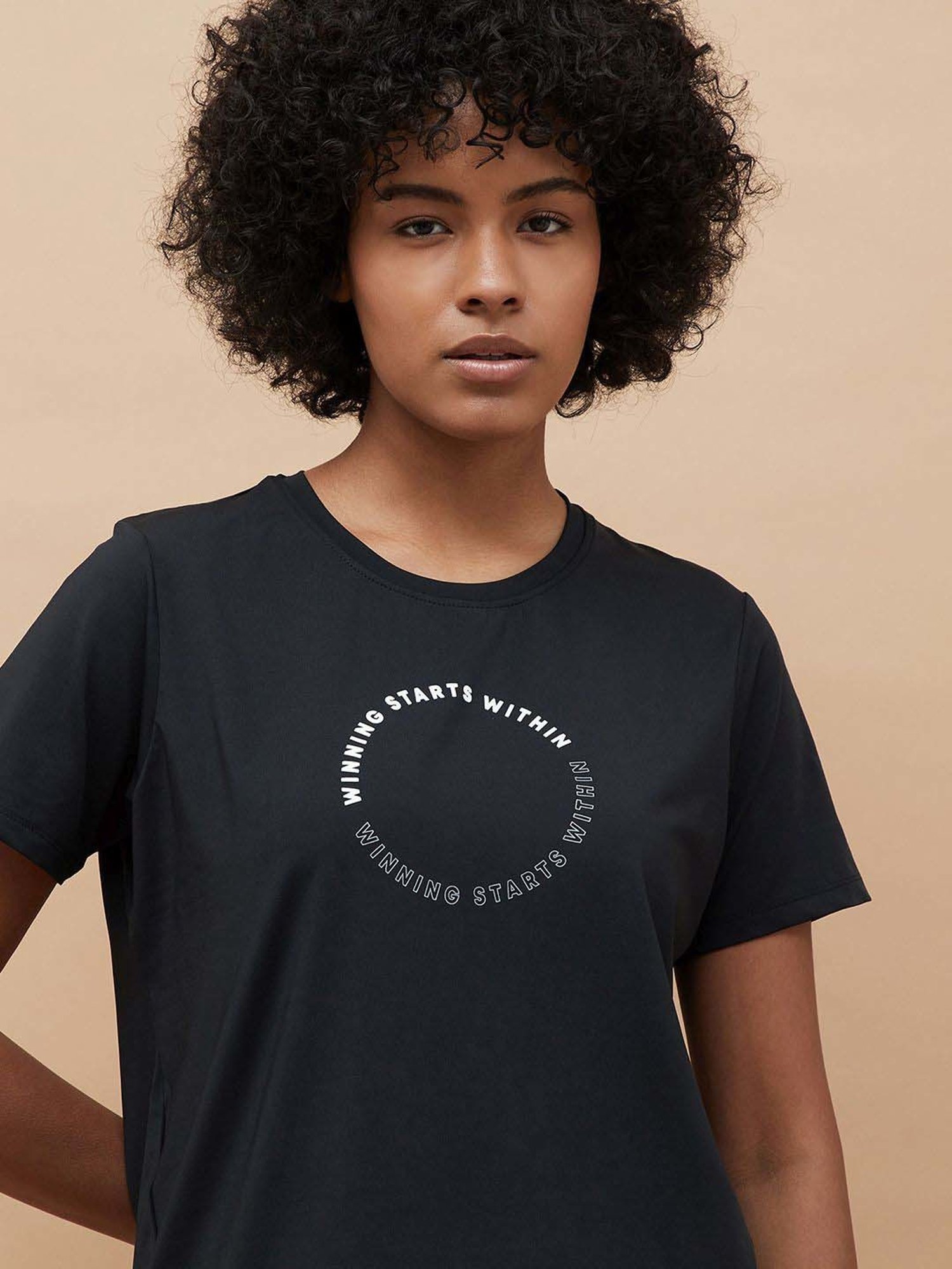 KAPPA Black Printed Sports T-Shirt