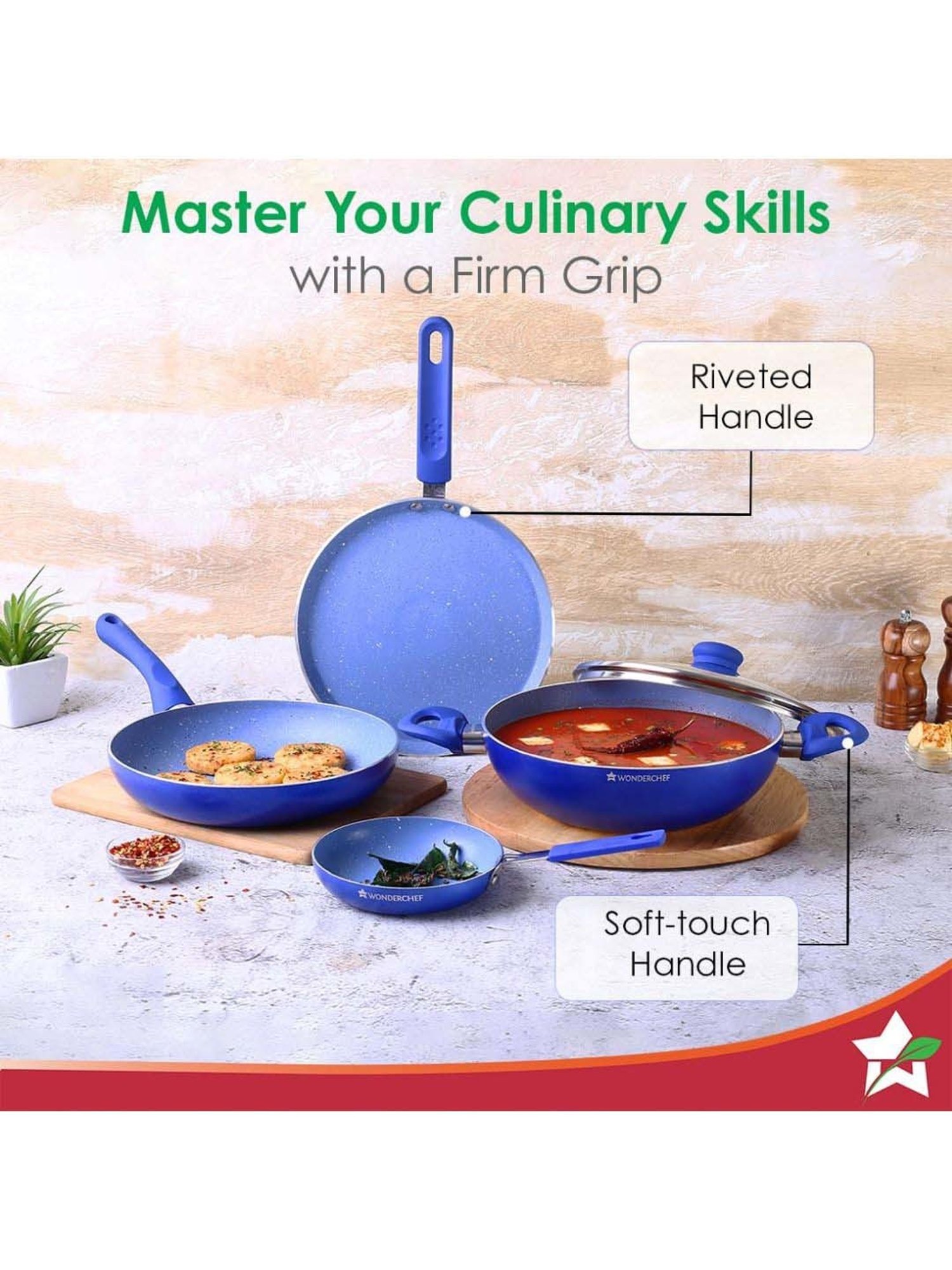 Wonderchef Royal Velvet Induction Bottom Non-Stick 5 Pcs Cookware Set