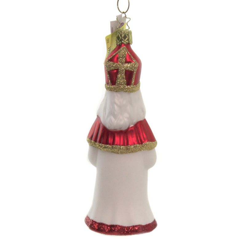 Inge Glas 5.75" Saint Nicholas Golden Apple Staff Cross Christmas  -  Tree Ornaments