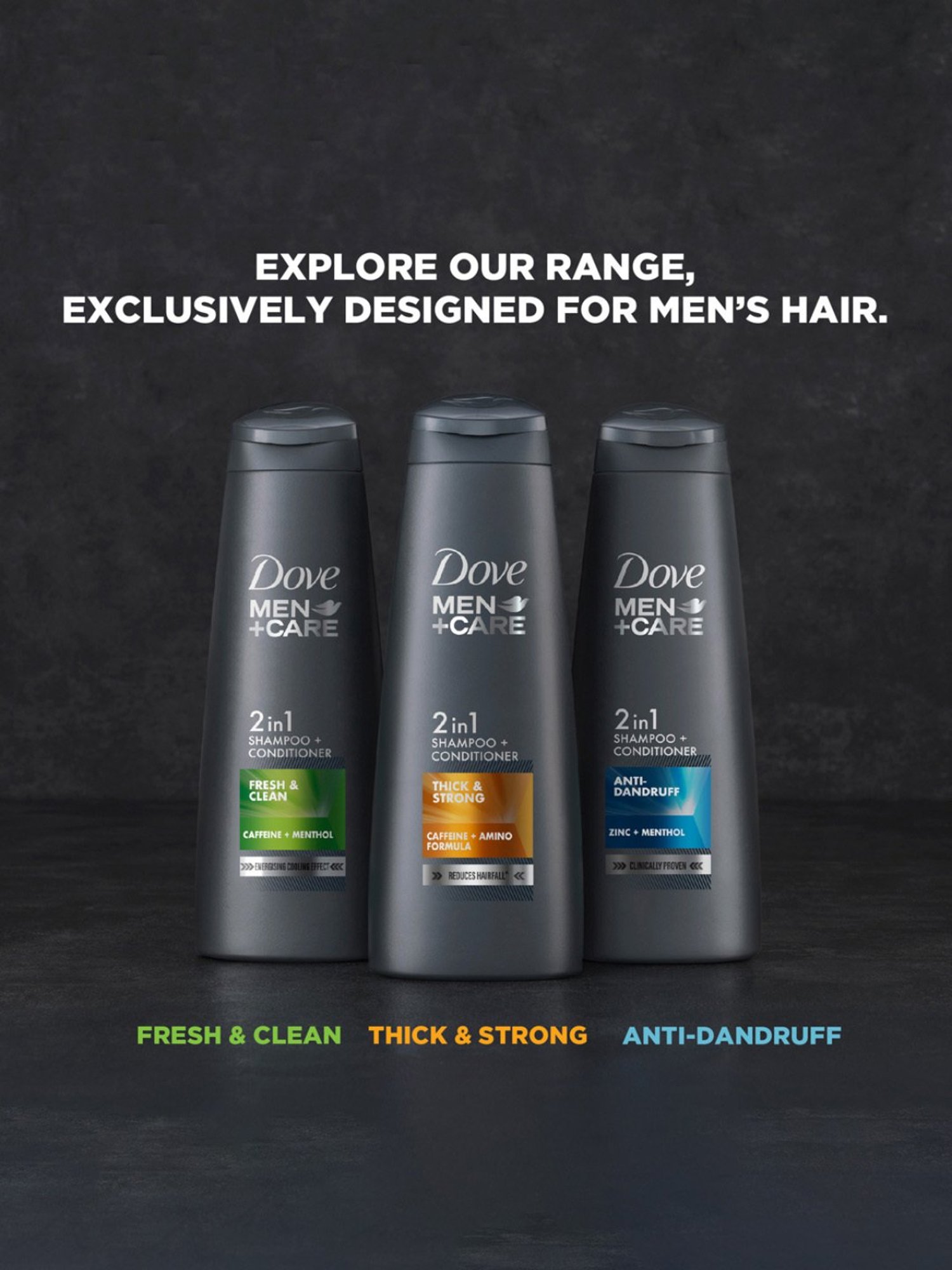 Dove Men+Care Thick & Strong 2 in 1 Shampoo+Conditioner - 180 ml