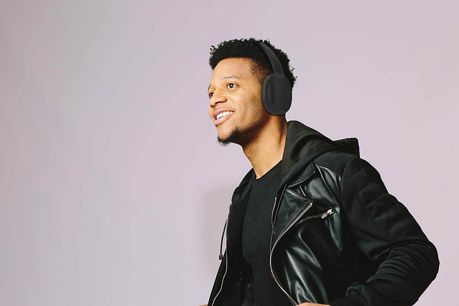 Bass 13 Balck Bluetooth Over The Head, Headphones- 8 Hours of Playtime, 40mm Drivers, Internal Mic, Volume Control, Noise Isolating