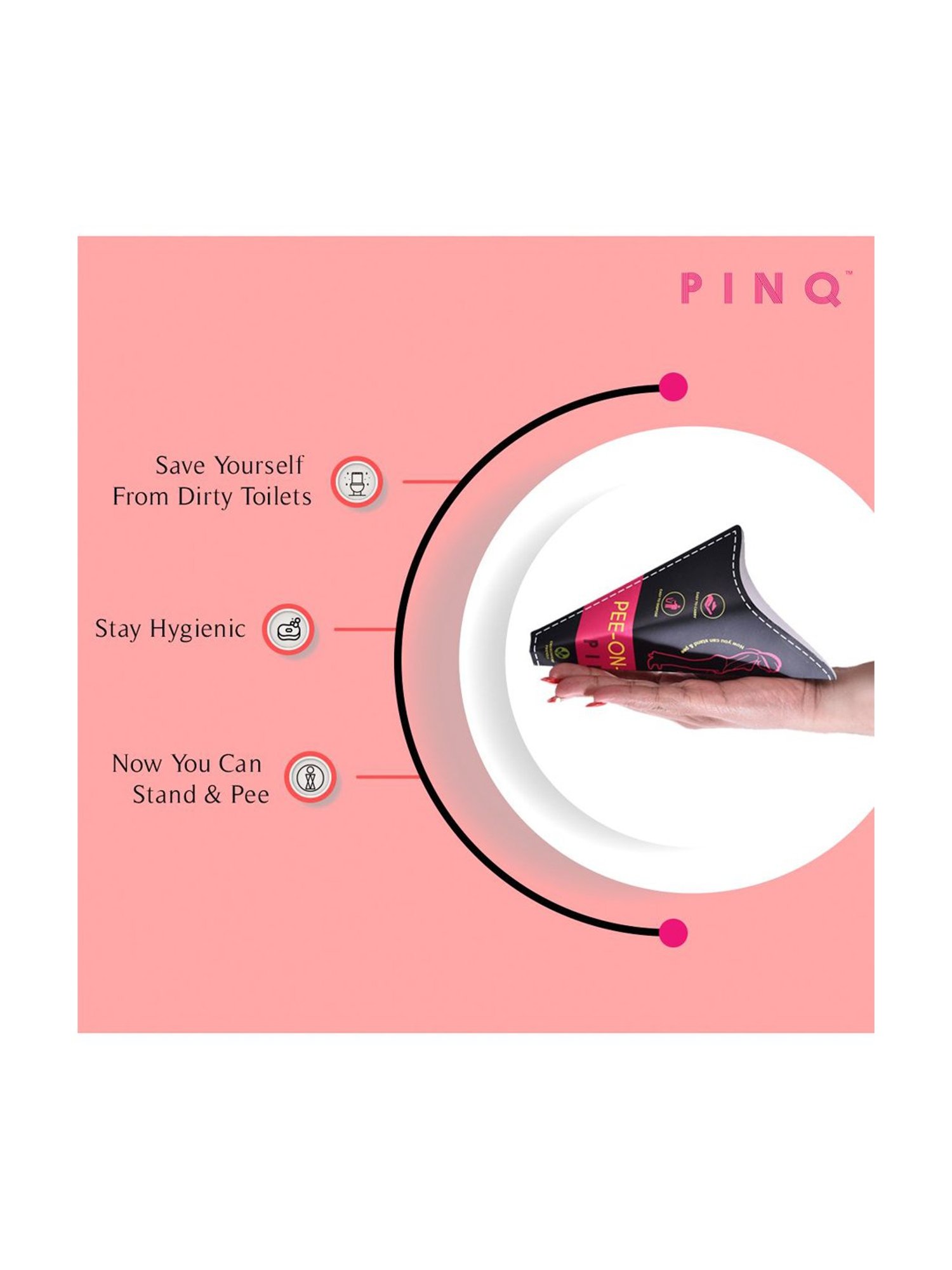 PINQ Pee-on-the-Go-Biodegradable Urination Funnels for Public Toilets,Travel -Combo of 3 (30pcs)