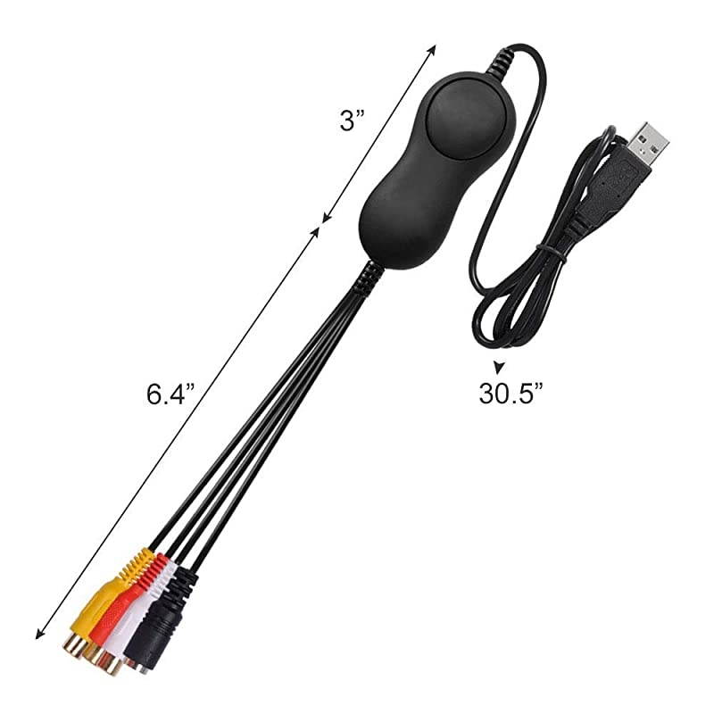 to Digital DVD Converter for Mac USB20 AudioVideo Capture Grabber Adapter DeviceTransfer VCR TV Hi8 Game S Video to DVDSupport Mac Windows 108187VistaXP Black