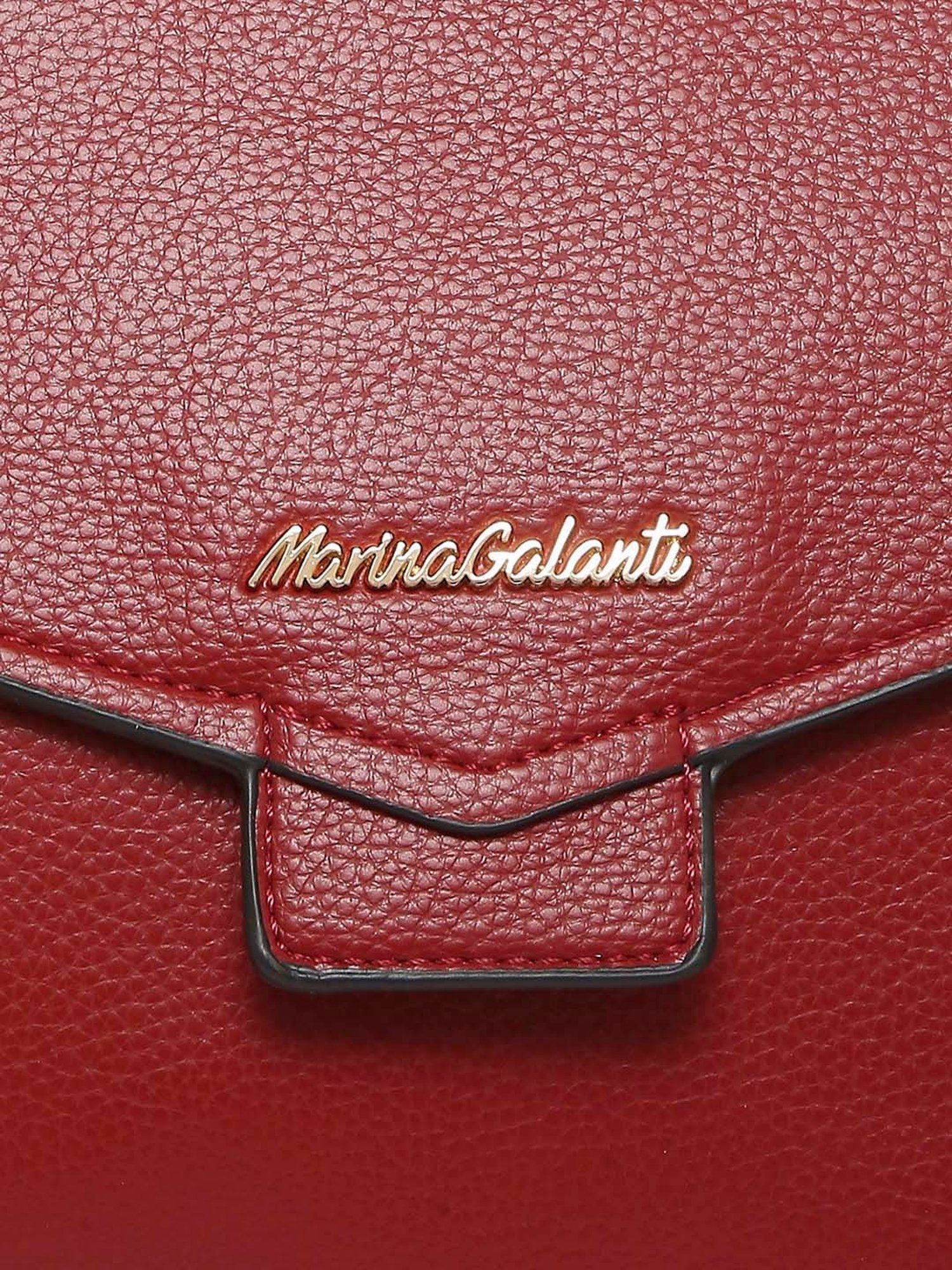 Marina Galanti Red Solid Medium Satchel Handbag