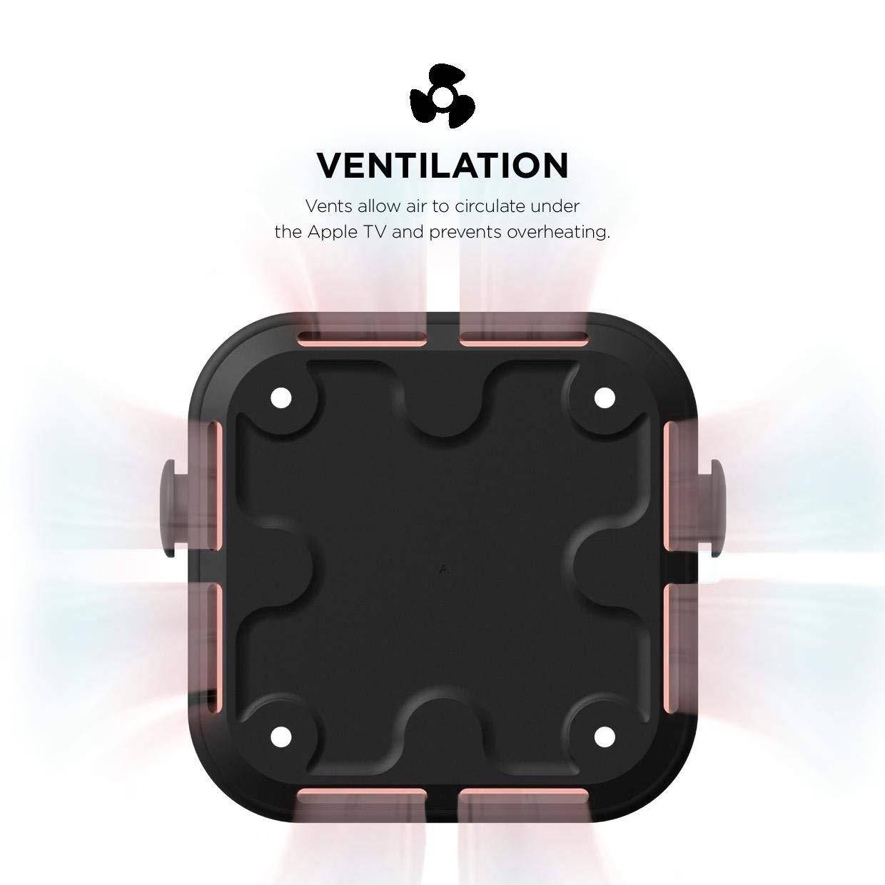 elago Multi Mount for Apple TV - [Three Mounting Options : Magnet, Screw, Strap][Easy Installation][Space Saving] for Apple TV 4K / 4th Generation