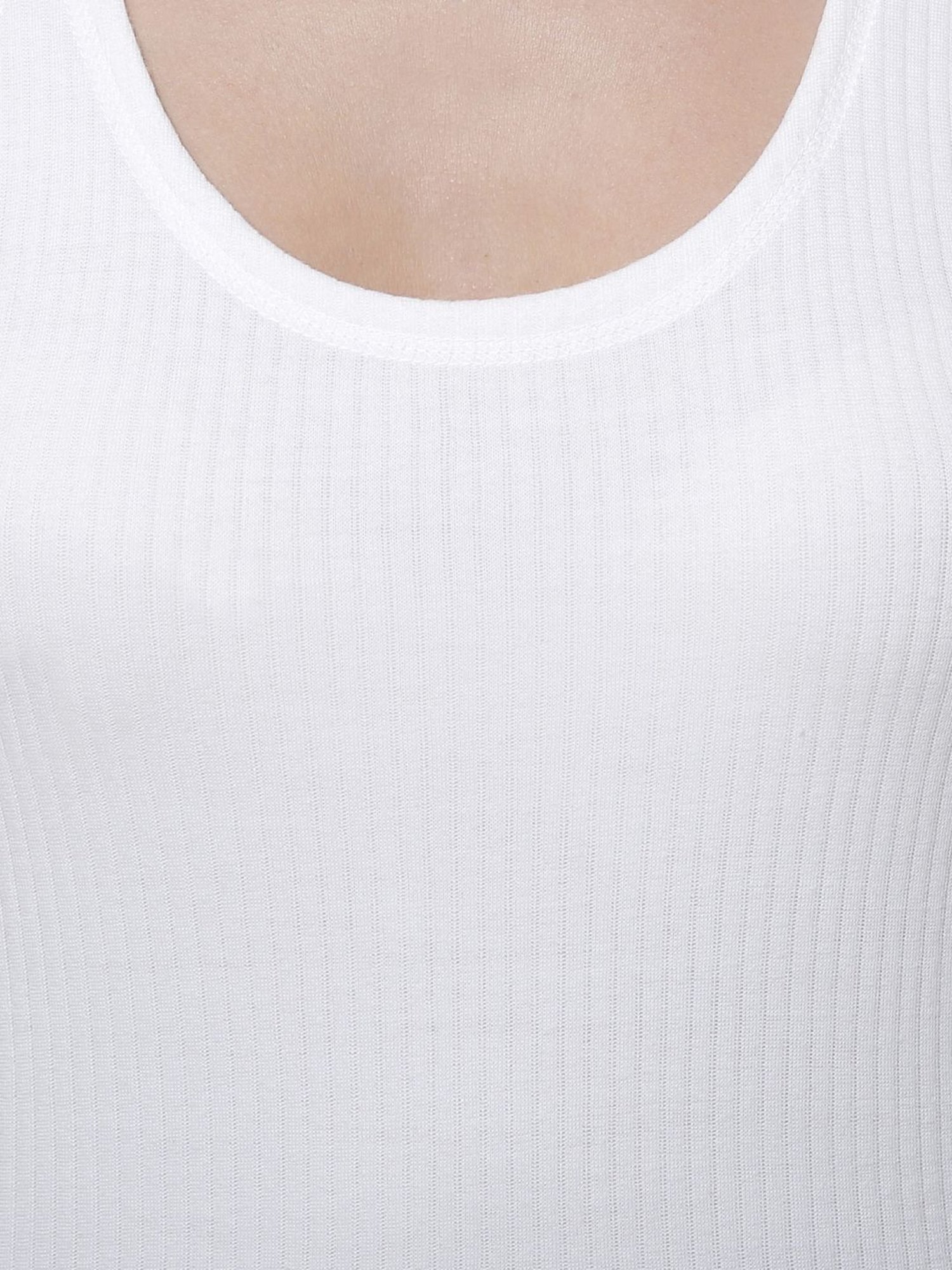 Dyca White Cotton Thermal Tank Top