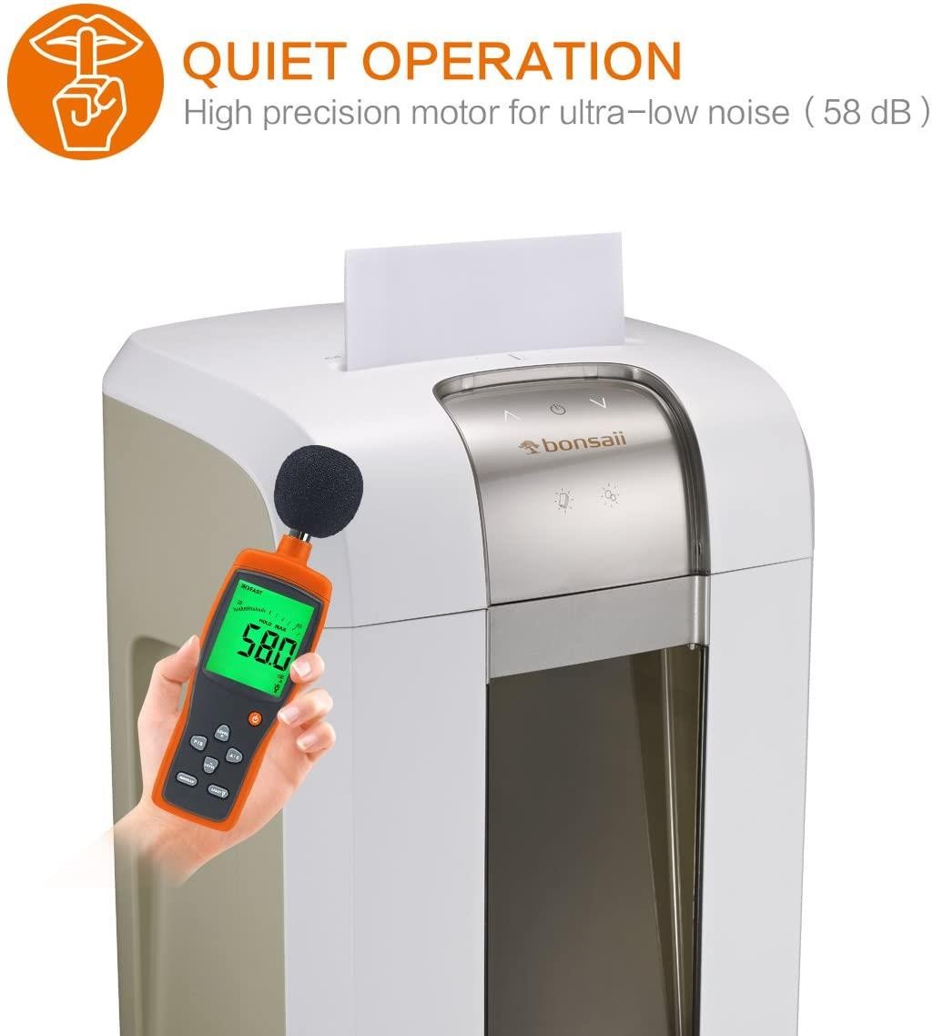 Bonsaii EverShred Pro 4S30 10-Sheet Micro-Cut Paper/CD/Credit Card Shredder, 240 Mintues Continuous Running, 10 Minutes Cooling Down, P-5 Security, Overload and Thermal Protection, with 4 Casters