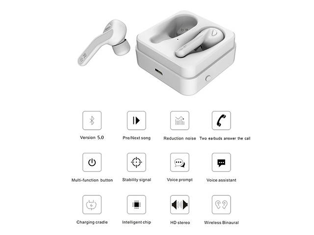 AutofeelSunriseoffice TWS Bluetooth Earphone Headset True Hifi Wireless Stereo Headphone With Mic 3D Bass Stereo Neckband Sport Earbuds For Phone iPhone Samsung Xiaomi