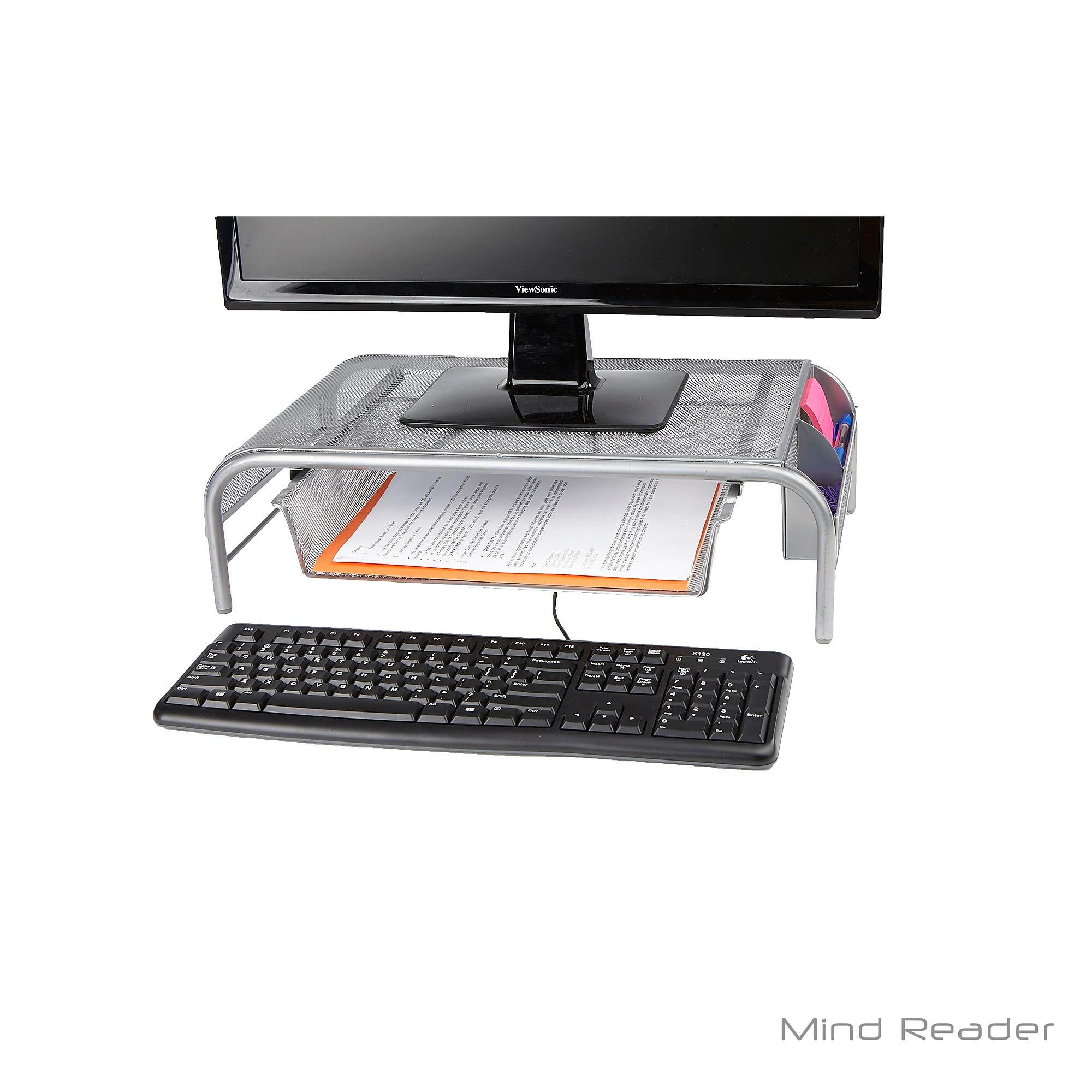Mind Reader Metal Mesh Monitor Stand with MESHMONSTA-SIL