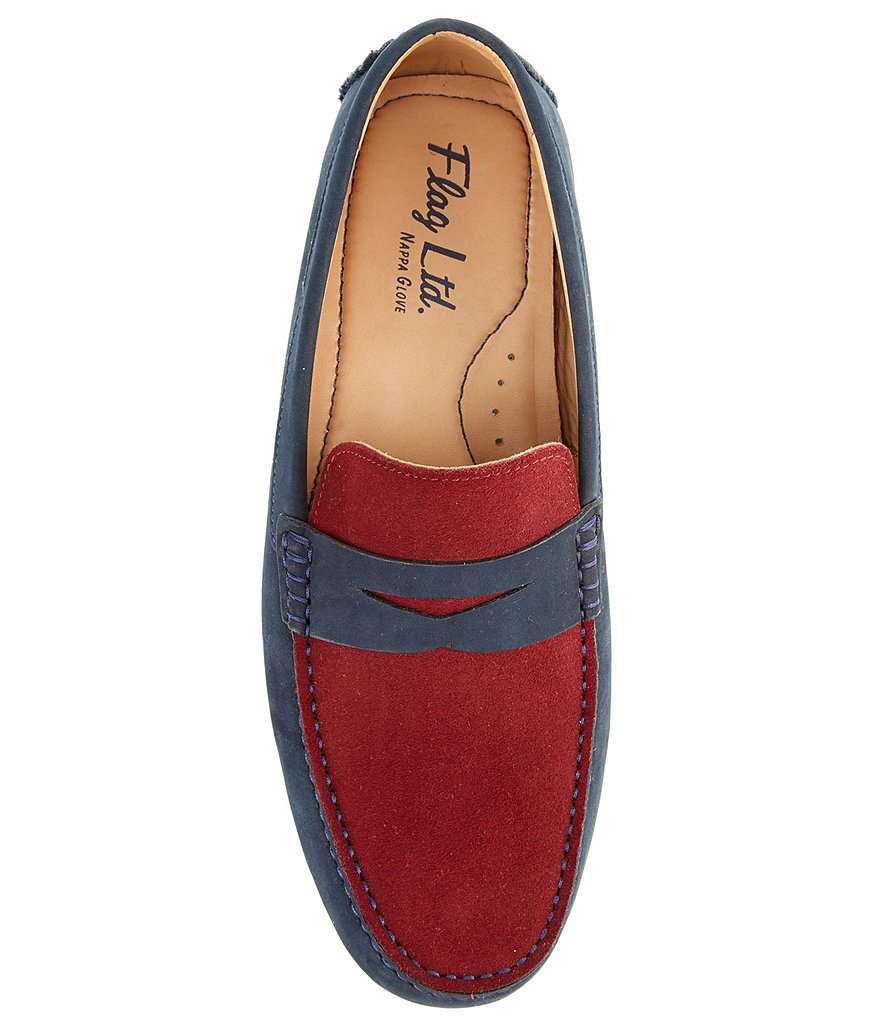 Flag LTD. Men's Morgan Suede Leather Penny Loafer Moccasins