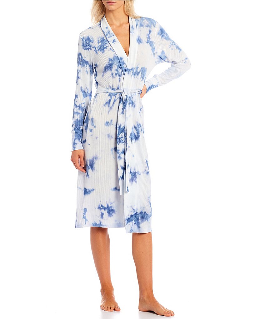 Lauren Ralph Lauren Paisley Print Satin Short Wrap Robe