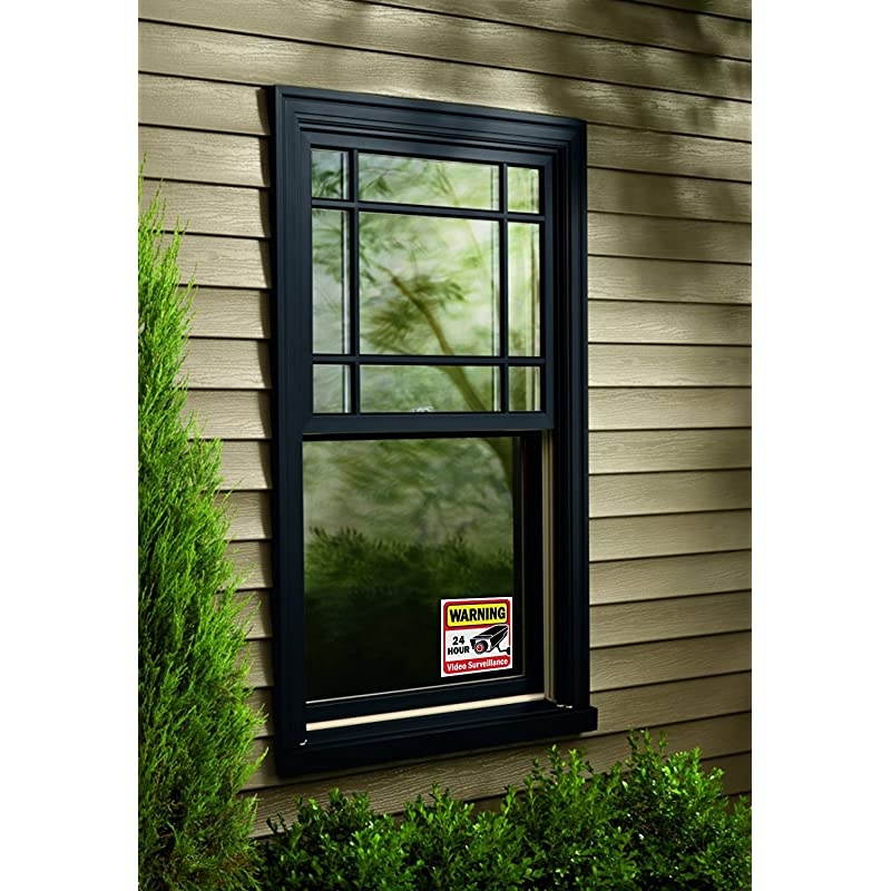 Security Surveillance Sticker Decals Sign for HomeBusiness 4 Piece Set Self Adhesive Vinyl Stickers for CCTV DVR Camera SystemOutdoorIndoor 6quot x 6quot for Window Door Wall