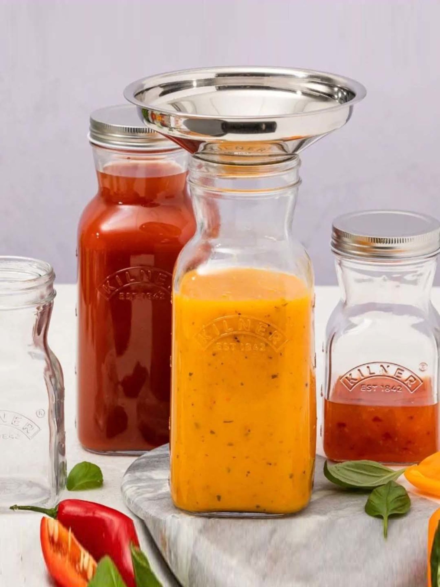 Kilner Transparent Stainless Steel Juice & Sauce Bottle (1 L)