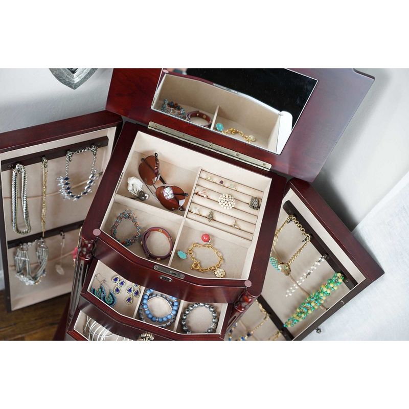 Robyn Standing Jewelry Armoire Cherry - Hives & Honey