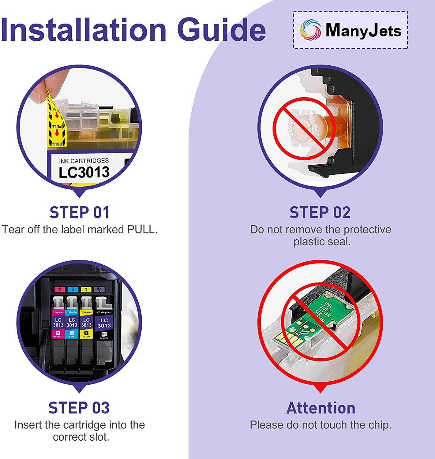 ManyJets Compatible Ink Cartridge Replacement for Brother LC3013 LC3011 Work with Brother MFC-J497DW MFC-J895DW MFC-J690DW MFC-J491DW Printer (4 Black 2 Cyan 2 Magenta 2 Yellow 10-Pack)