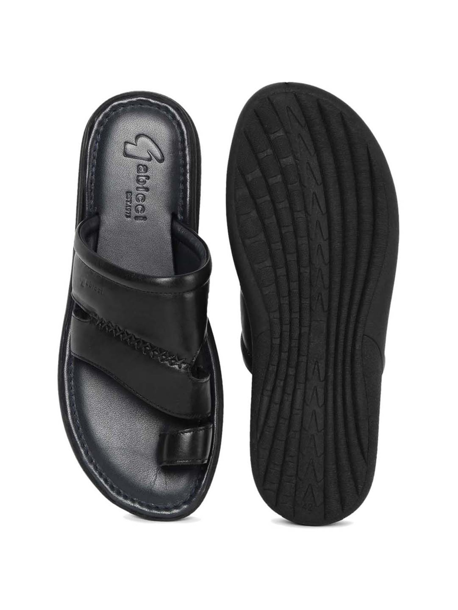 Gabicci Men's Black Toe Ring Sandals