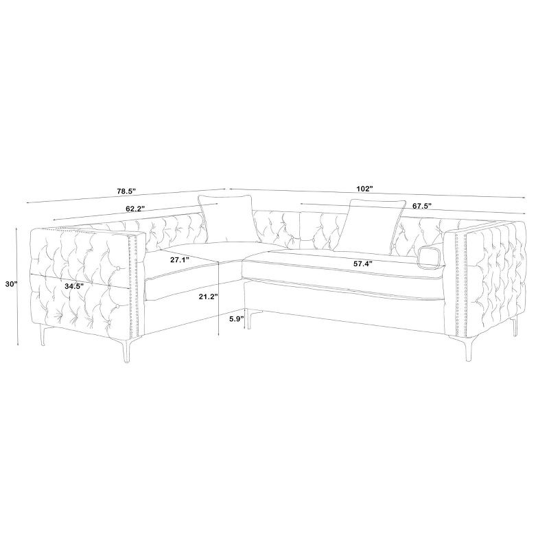 Susan Left Facing Sectional Sofa Navy - Chic Home Design