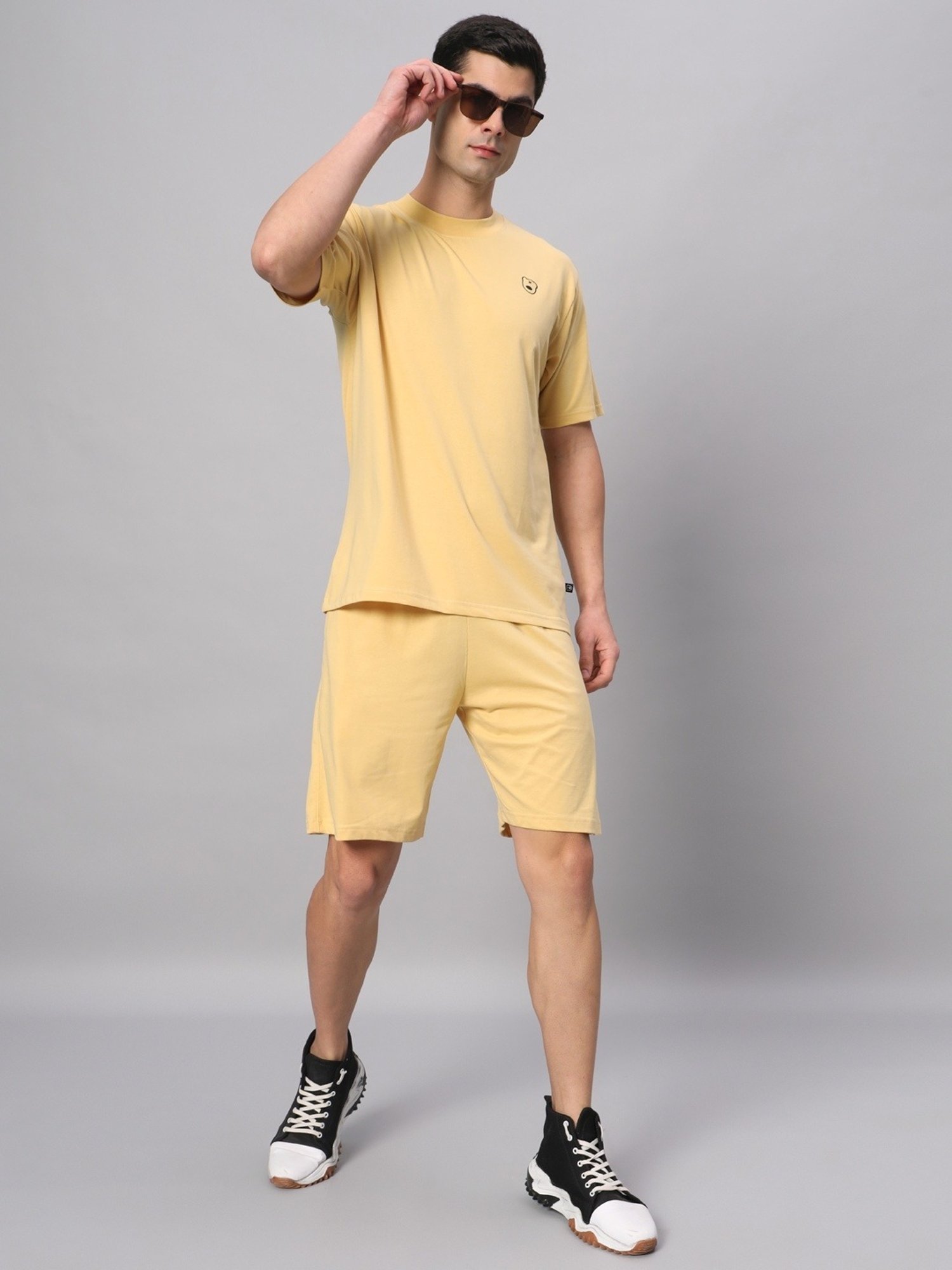 Griffel Yellow Cotton Loose Fit Co-Ord Set