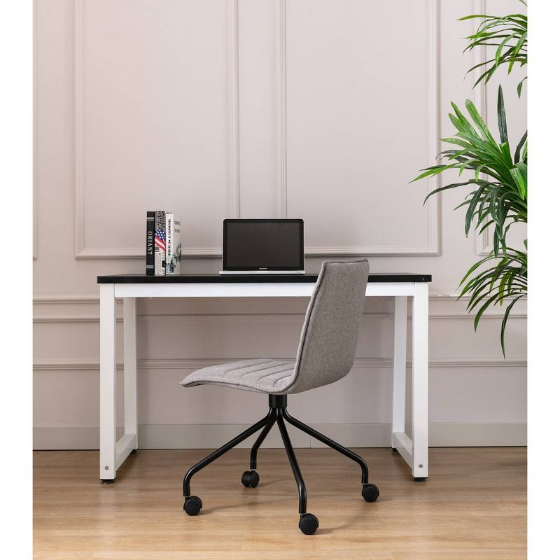 Modern Rolling Office Chair with Channeling Charcoal Gray - WOVENBYRD