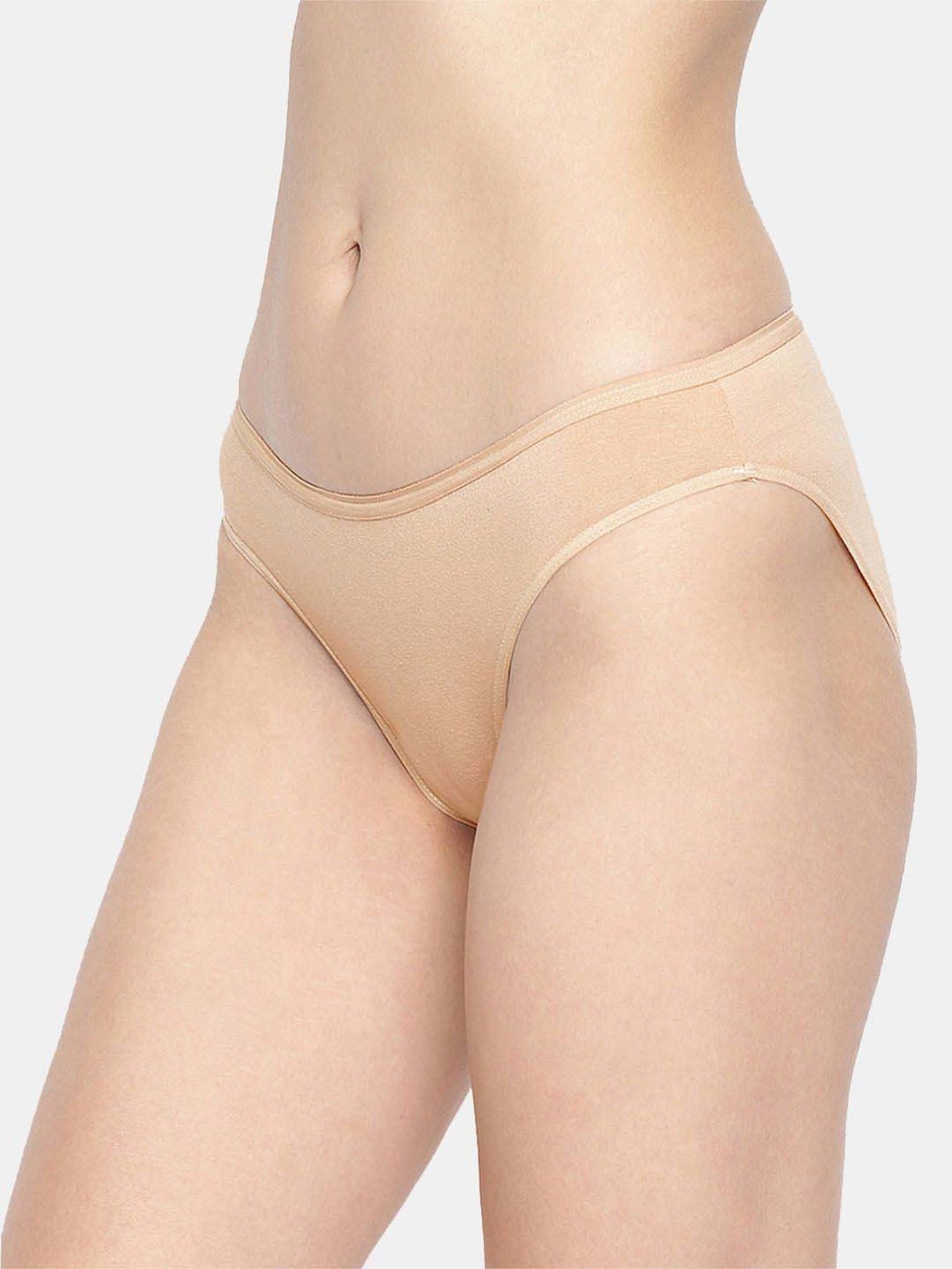 Inner Sense Navy & Beige Plain Bikini Panty - Pack Of 2