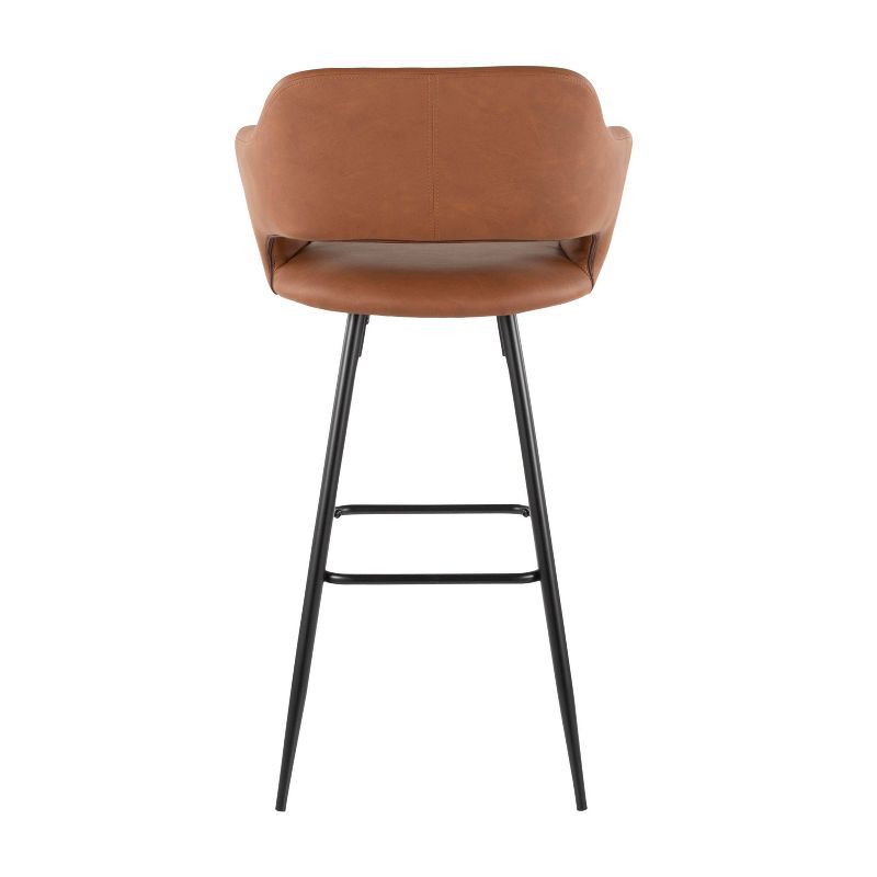 Set of 2 Margarite Contemporary Barstools Faux Leather Dark Brown - LumiSource
