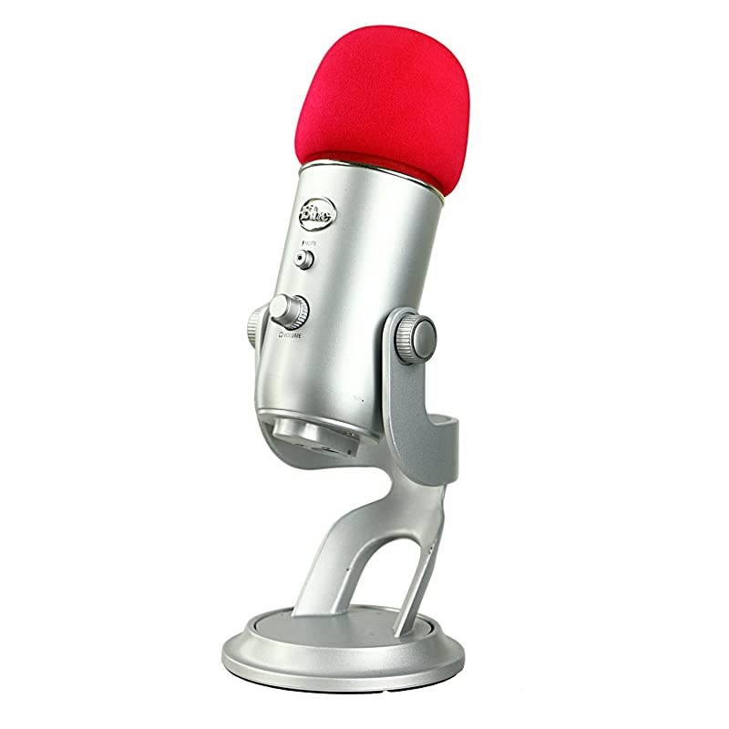 Foam Microphone Windscreen Large Size Microphone Cover for Blue Yeti Yeti Pro MXL Audio Technica and Other Large Microphones Red