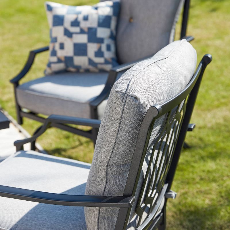 5pc Conversation Steel Patio Seating Sets Gray - Lokatse