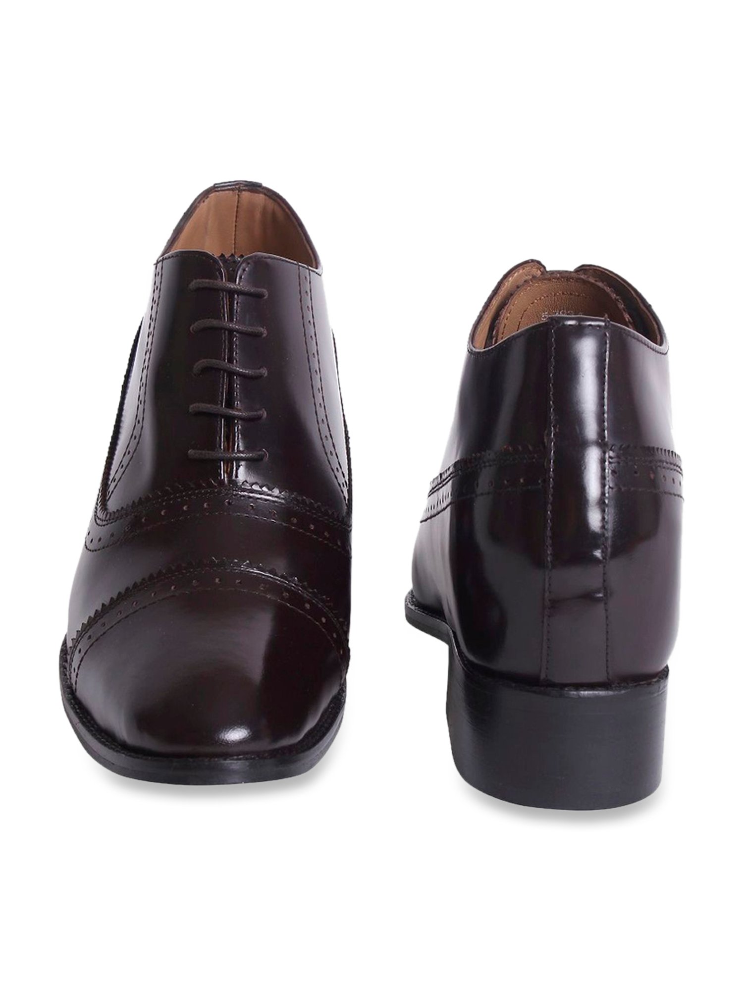 Celby Men's Height Increasing Dark Brown Oxford Boots