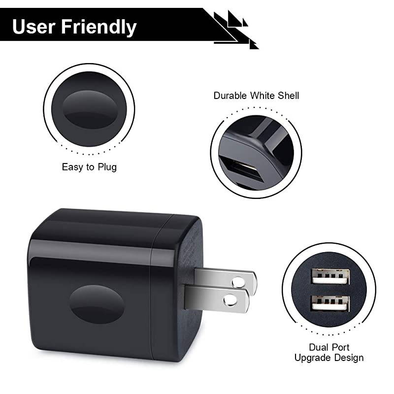 USB Wall Charger Charger Box  4Pack Dual Port Fast Charging Block Cube Plug Compatible with iPhone 11 Pro XR XS X 8 7 6 Plus iPad Samsung Galaxy S20+ S10 S9 Note 10 9 LG Android Kindle