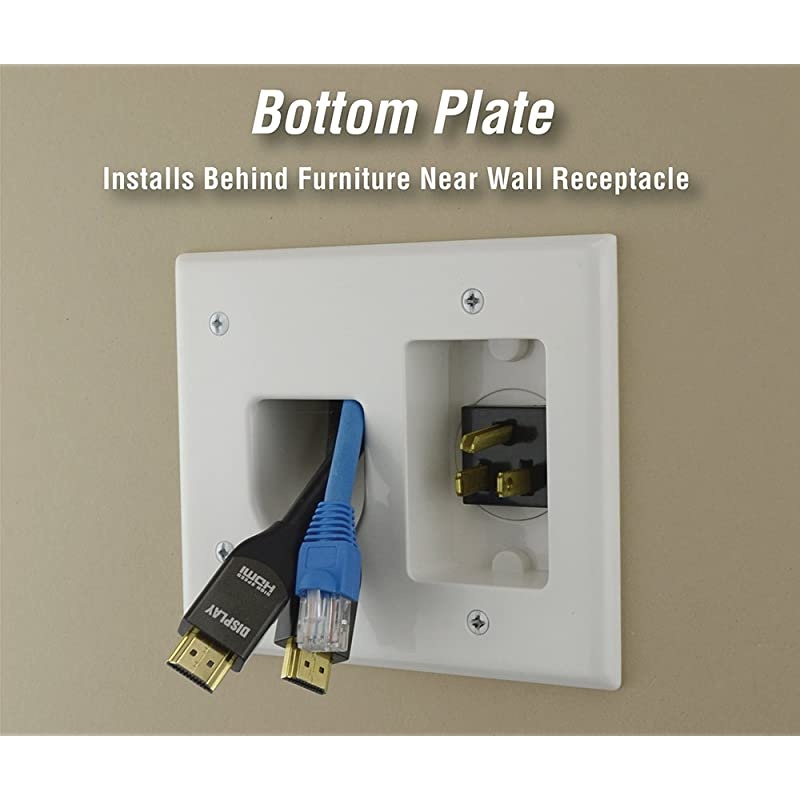 Electronics 503323WHKIT Flat Panel TV Cable Organizer Kit with Power Solution White