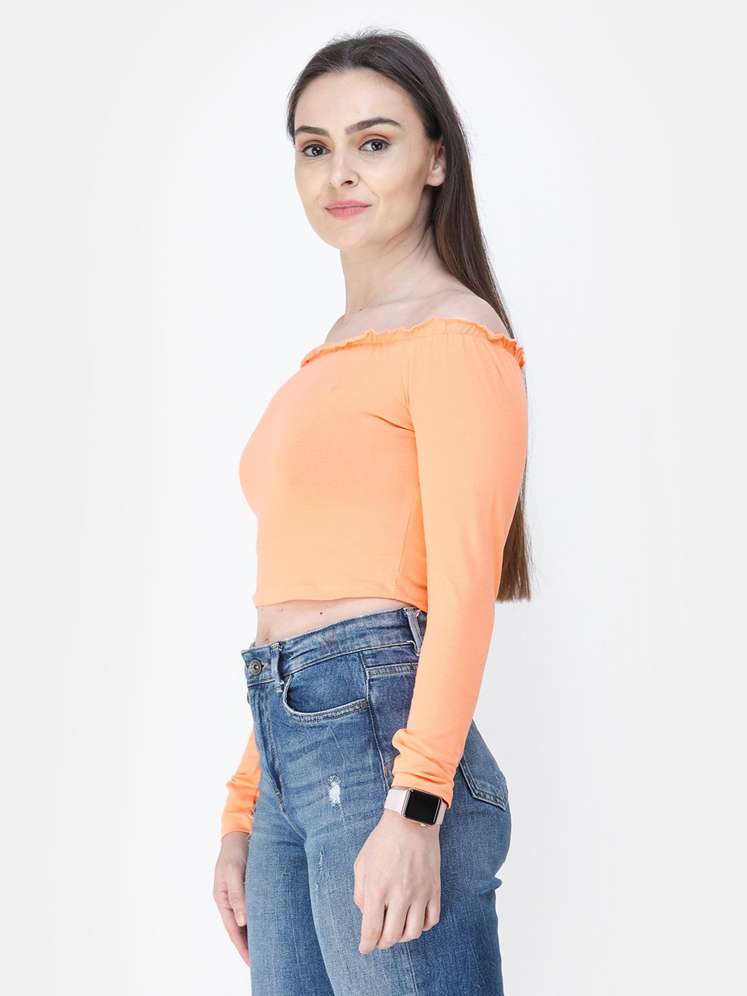 Cation Orange Crop Top