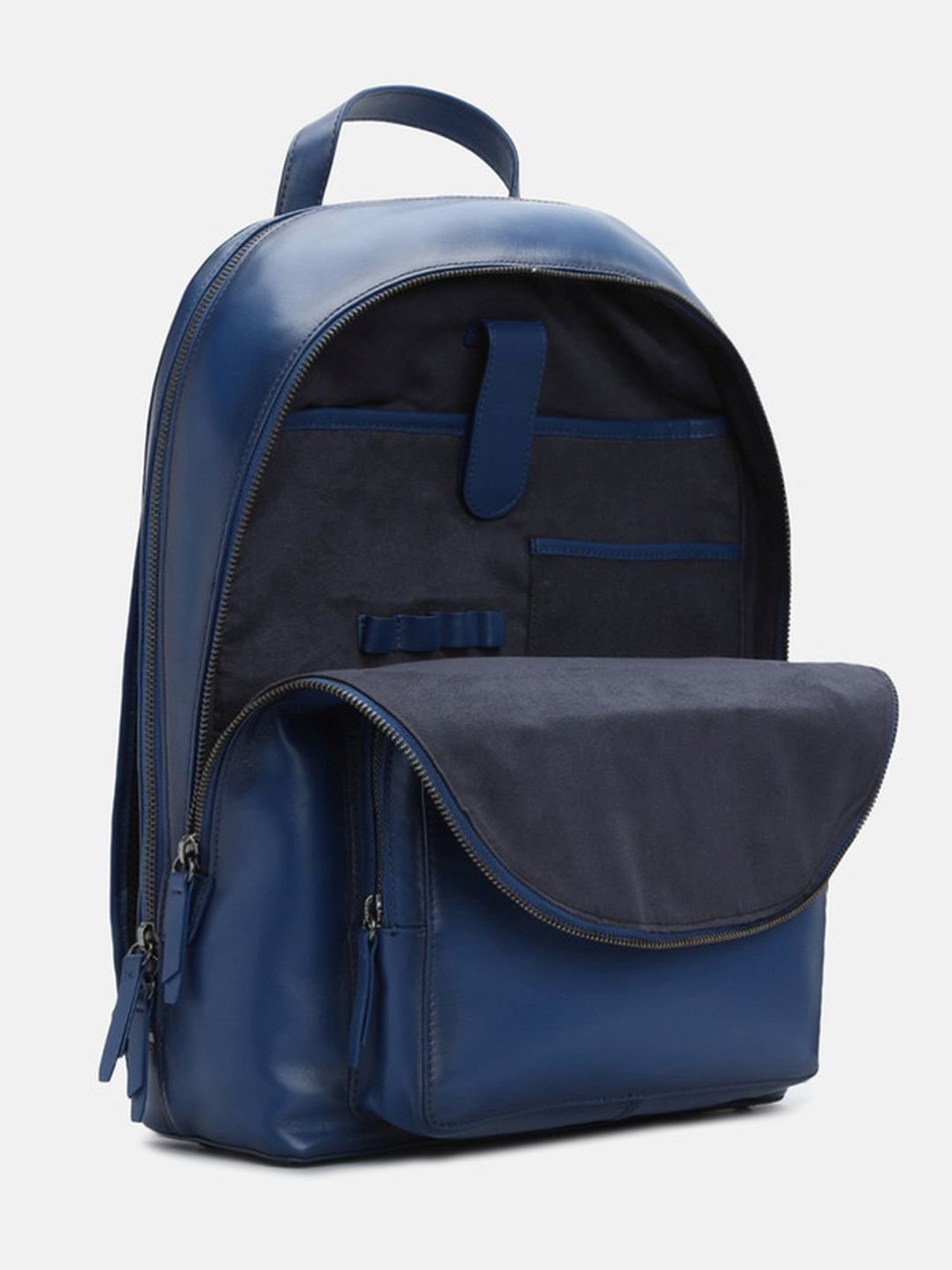BAGATT Solofra Blue Leather Solid Backpack