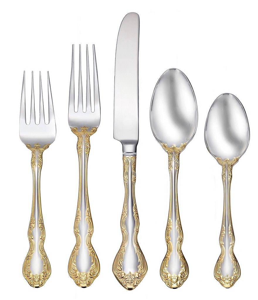 Oneida Golden Mandolina 45-Piece Stainless Steel Flatware Set