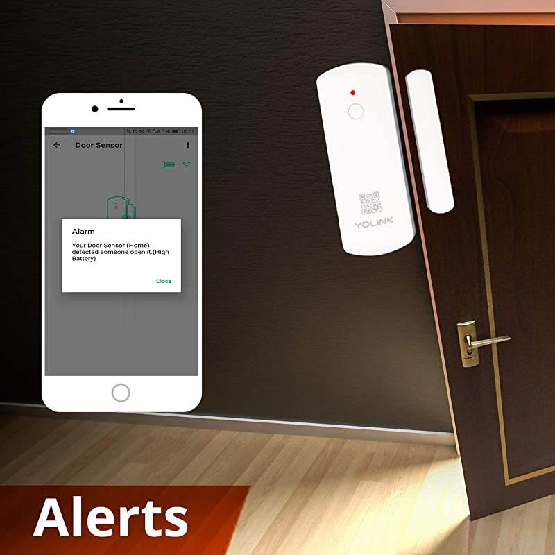 Smart Door Sensors 14 Mile Worlds Longest Range Wireless Window Door Sensor Works with Alexa IFTTT Smartphone Monitor App Alerts Open Reminder Smart Home Security Kit 4 Packs  Hub Included