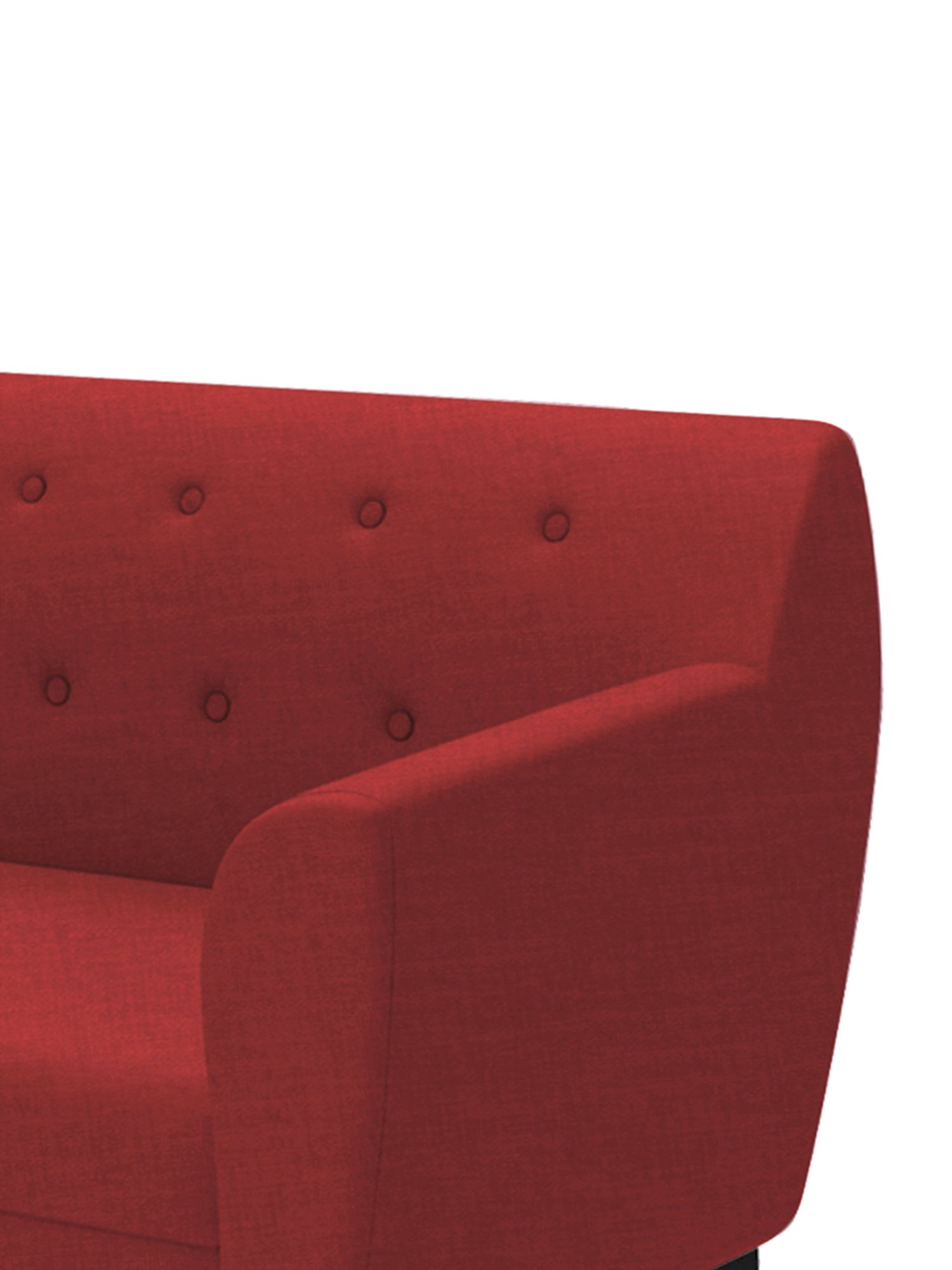 Trevi Red Fabric & Neem Wood 5 Seater LHS Sectional Sofa