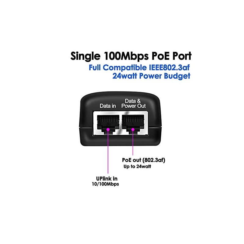 3Pack Wall PoE Injector Power Suppy Over Network Adaptor 8023af 48V 24W 05A for Security IP Cameras IP Phones 10100Mbps