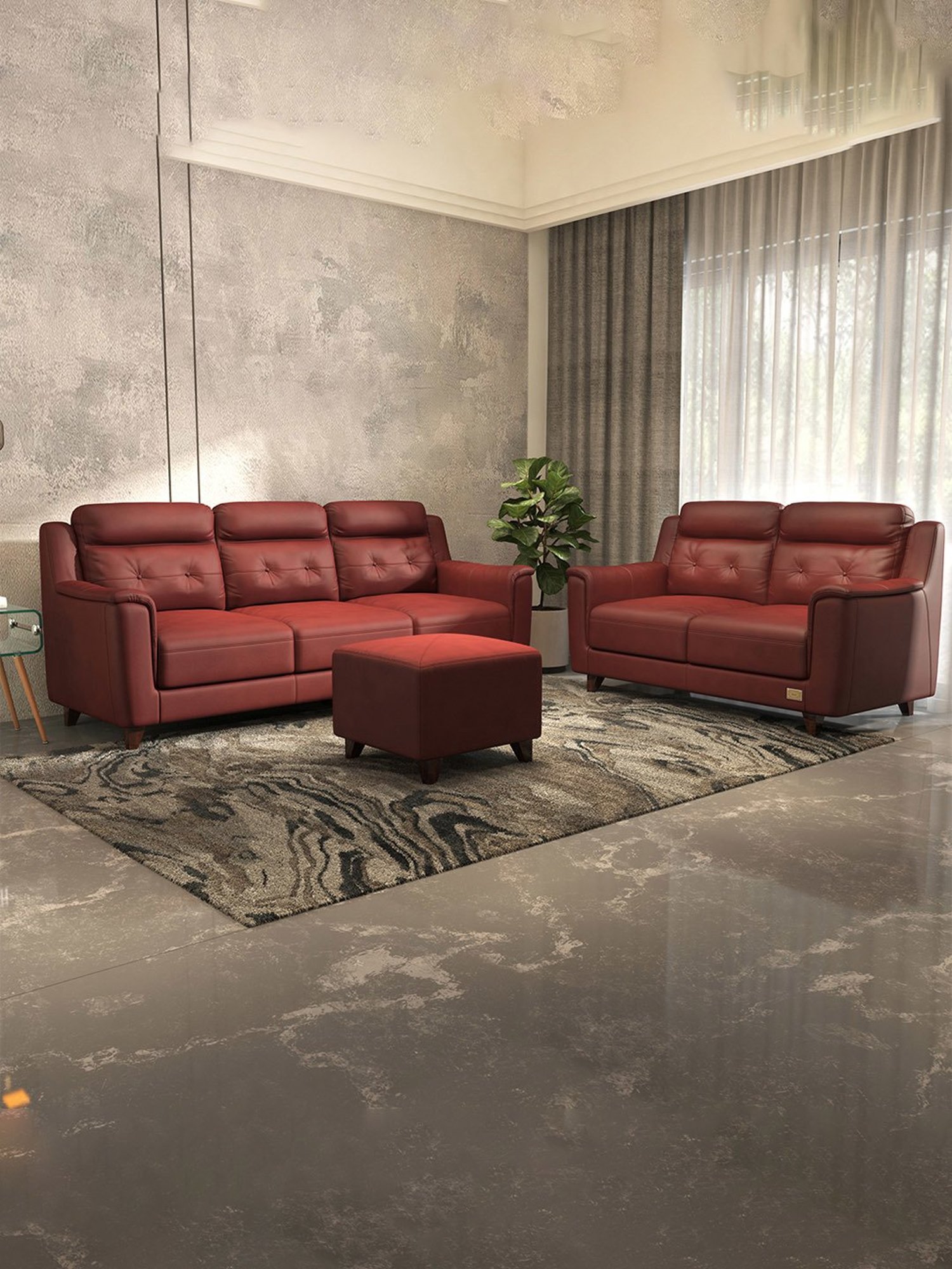 Chumbak Spring Marigold Floral Green Mango Wood Modern Trunk Storage Ottoman