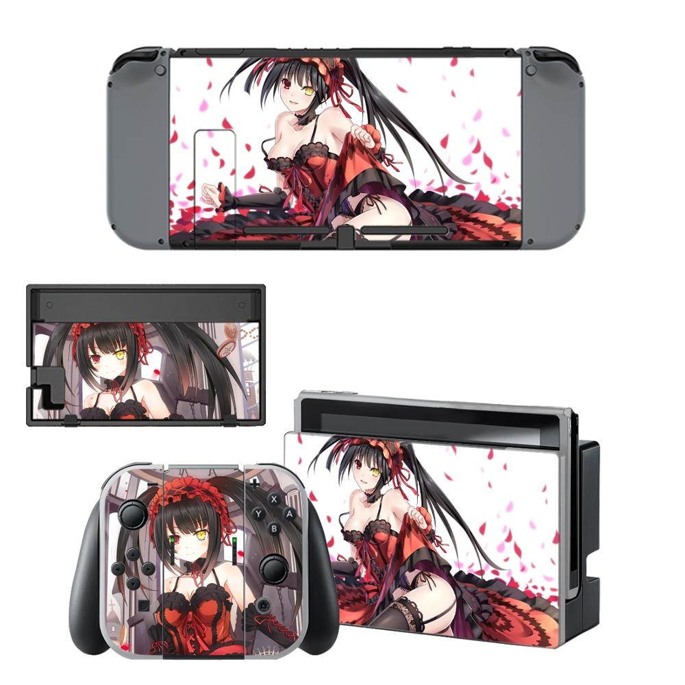 Anime Cute Girl Tokisaki Kurumi Skins for Nintendo Switch Skin Sticker for Nintendoswitch console Joy-Con Controller Stickers