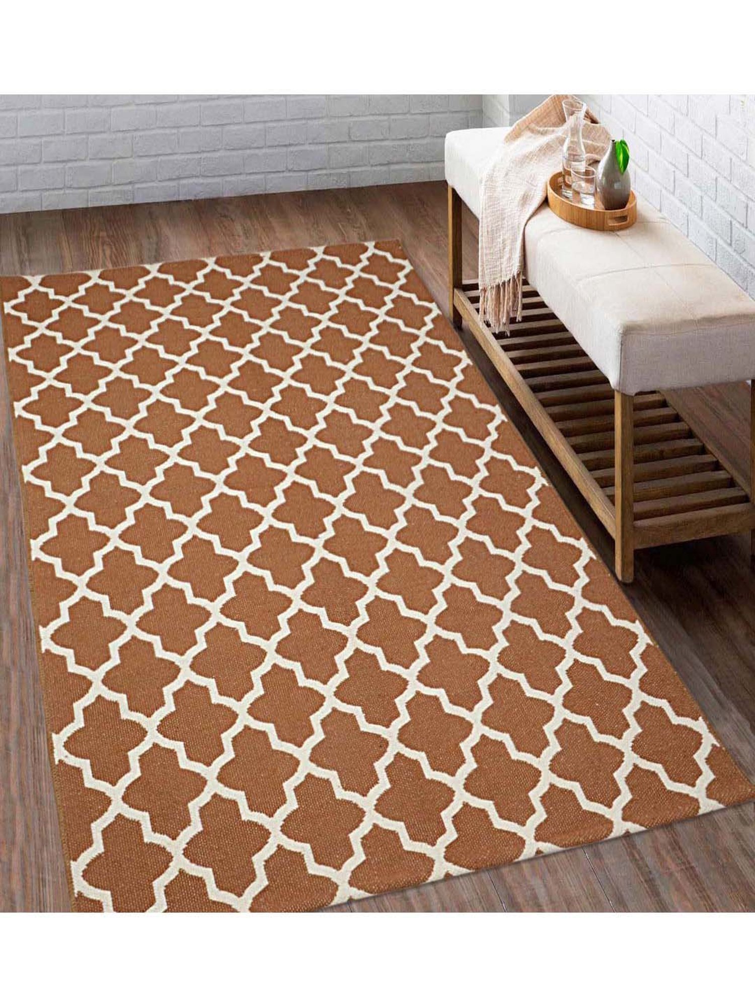 Saral Home Brown Handloom Rug - Set of 1