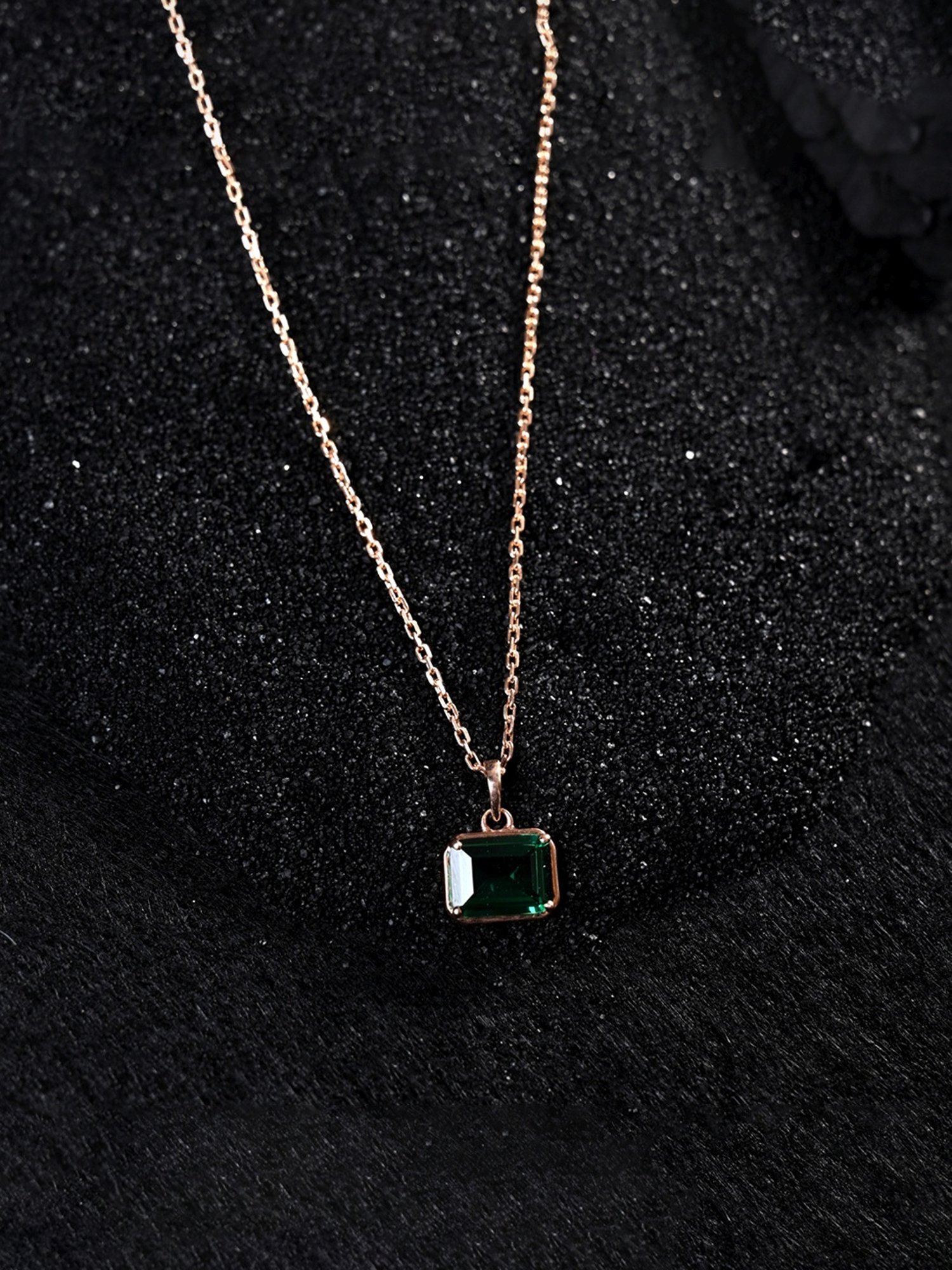 Clara 925 Silver Rose Gold-Plated Swiss Zirconia Celia Pendant with Chain Necklace