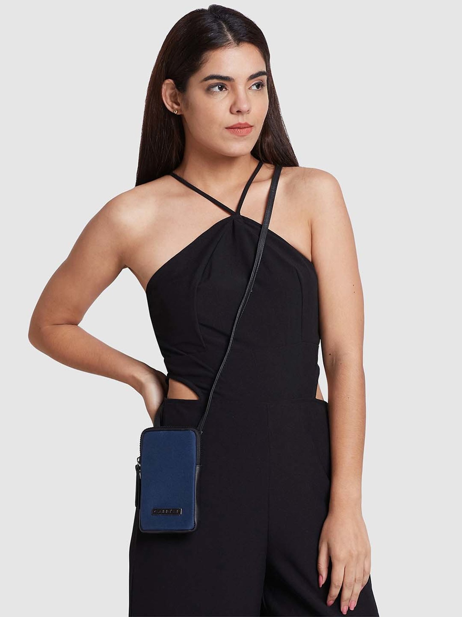 Caprese Rogue Navy Solid Mobile Pouch