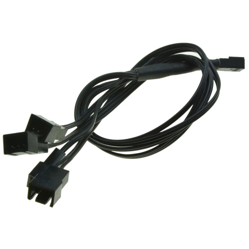 12V 3 Pin Fan PWM 1 to 4 way Power supply Extension Cable Y Splitter Port Multiplier Computer Motherboard Cooling  22AWG wire