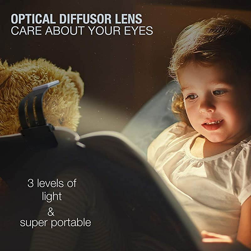 Bookmark Book Light Clip on Reading Lights for Books in Bed Infinite Brightness Levels Soft Light Easy for Eyes Builtin USB Cable Easy Charge Perfect for Avid Readers