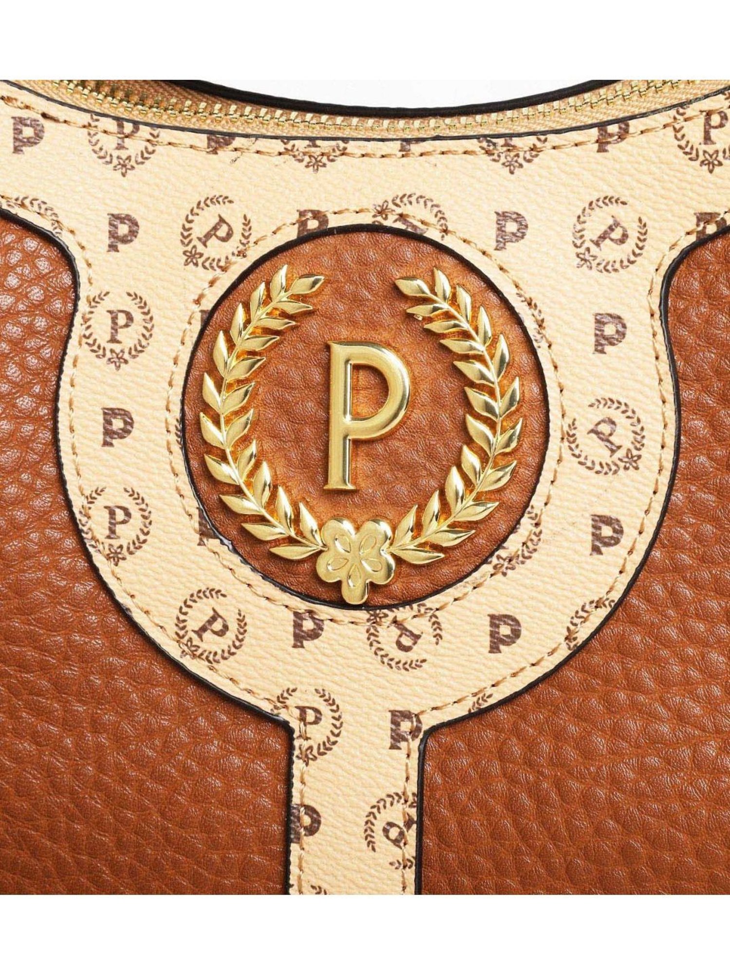 Pollini Brown Printed Large Hobo Bag