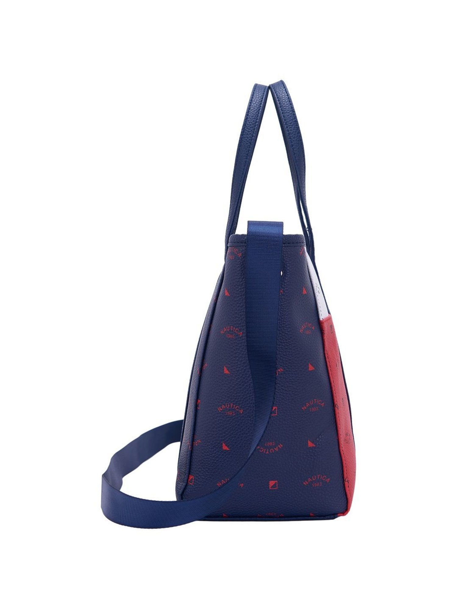 Nautica Red Printed Medium Tote Handbag