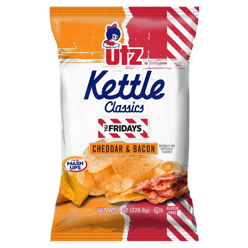 Utz Cheddar Bacon Kettle Chips - 8oz