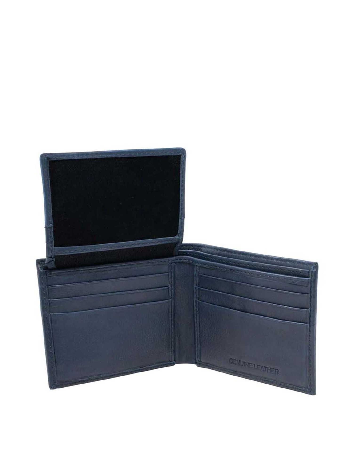 Tohl Navy Casual Leather Bi-Fold Wallet for Men