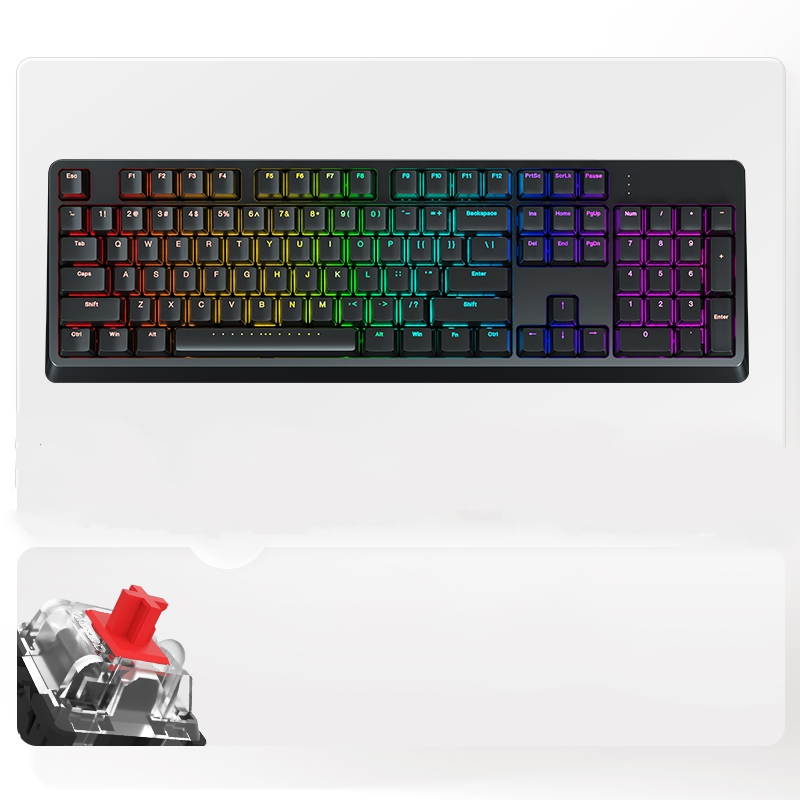 iKBC R410 RGB Backlit N-key Rollover Cherry MX Switch Mechanical Gaming Keyboard, PBT Keycaps